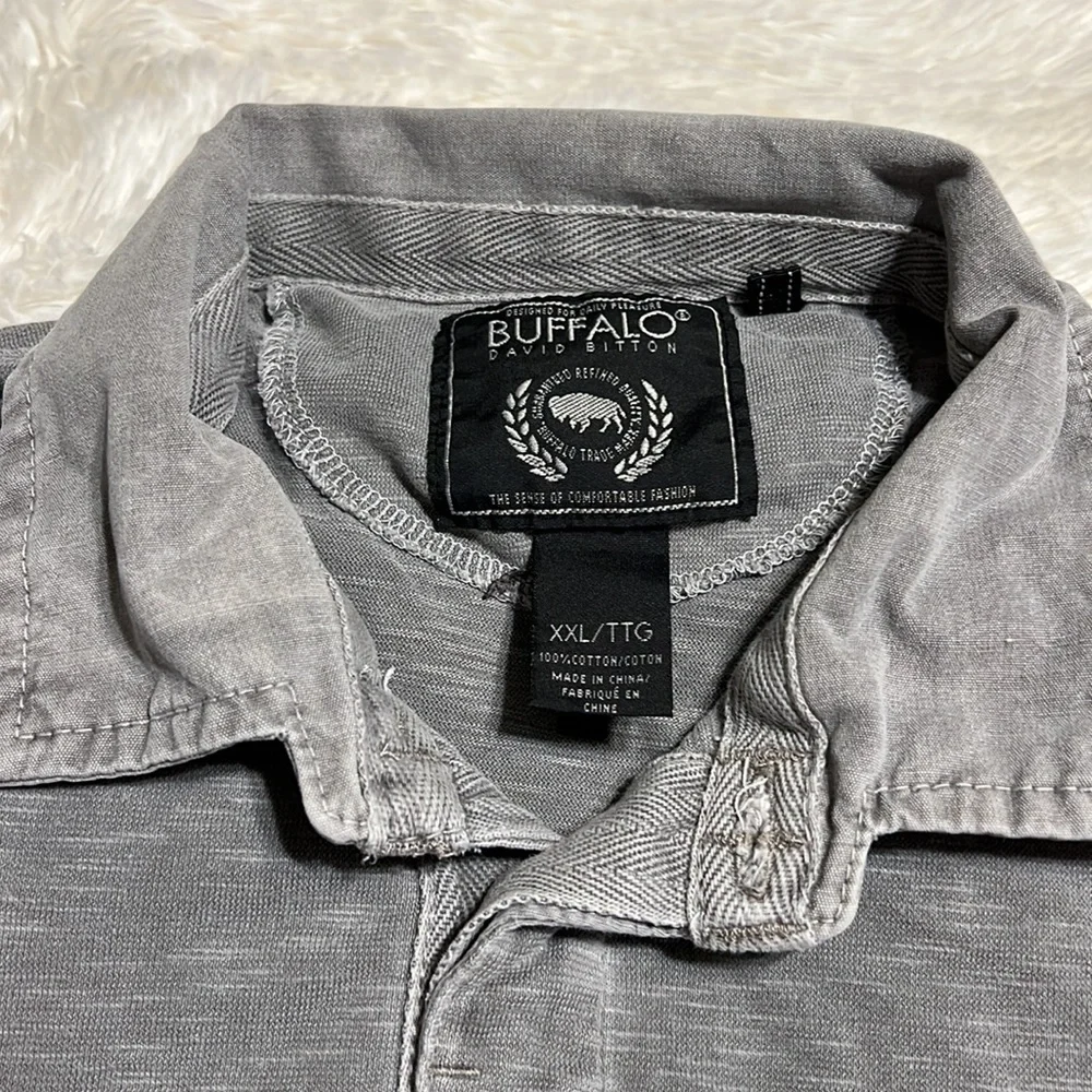 Buffalo David Bitton gray cotton polo shirt Size XXL - Picture 5 of 12